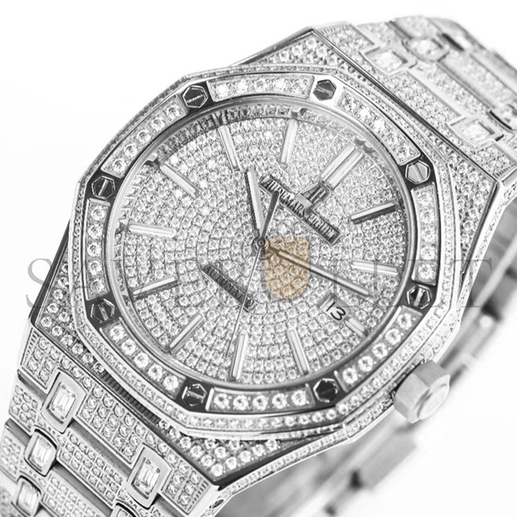 AUDEMARS PIGUET ROYAL OAK 41 DIAMONDS STEEL WATCH 15400ST.OO.1220ST.01